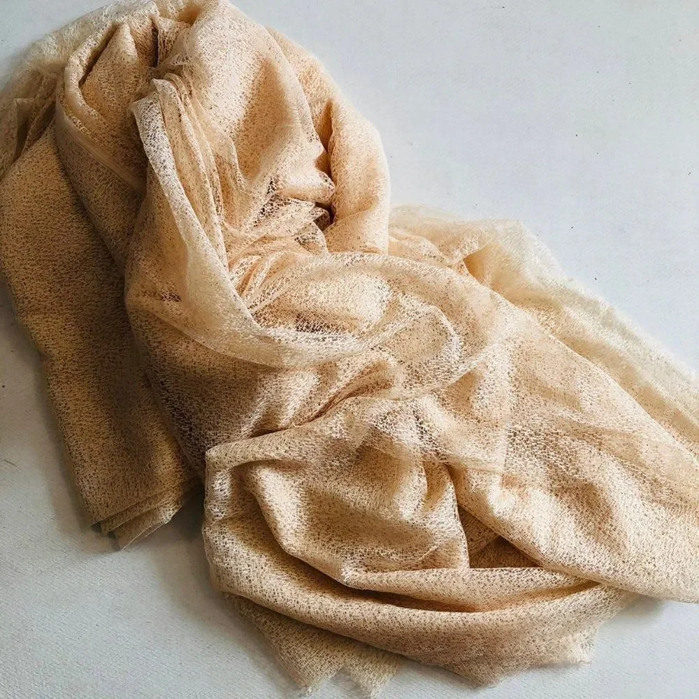 Lace Curtain Fabric Peach 124